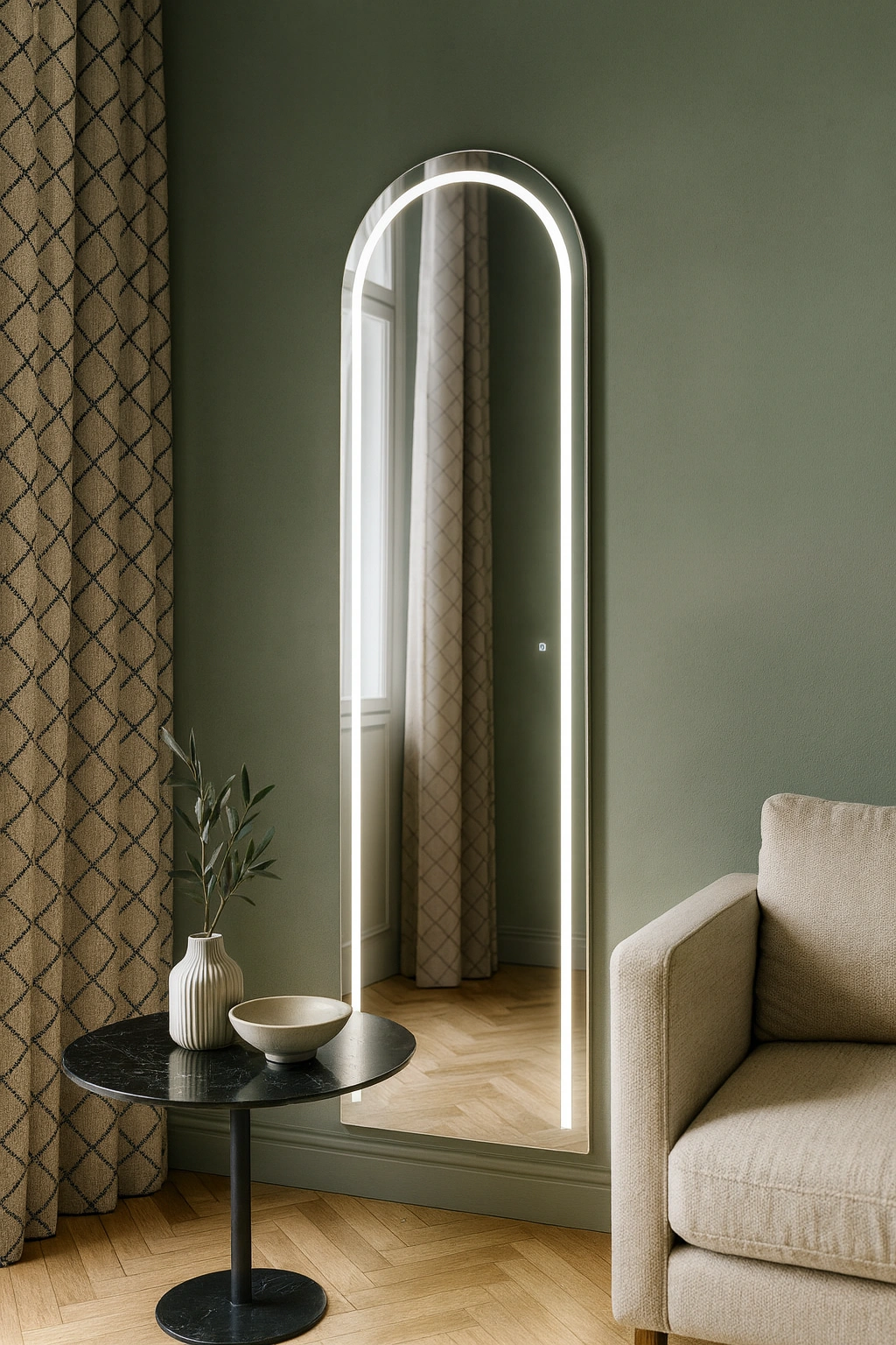 Spogulis ar LED apgaismojumu DIVINO, 190 x 60 cm, 2700-6500K, 47W, 5170Lm, IP44